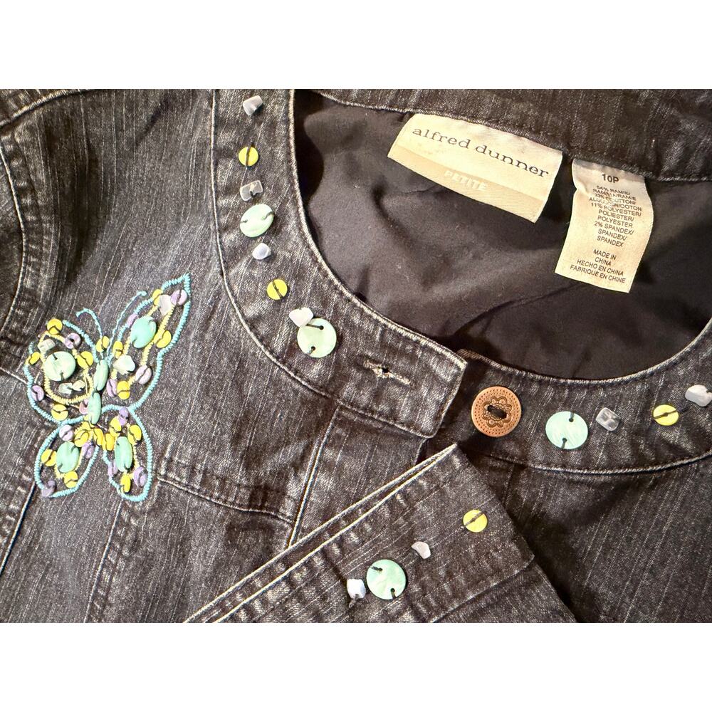 Denim butterfly applique jacket - Picture 4 of 8